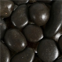 Polished Black River Rocks, 1 pound / 16 oz, Decorative Accent Brown Stones