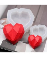 Geometric Heart Mold Heart Candle Mold Soap Making Tool Keychain Pendant... - $5.41