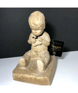 Royal Haeger Pottery Boy figurine stone statue sculpture tag toy car tra... - $49.45