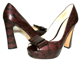 ❤️KENNETH COLE NY Shop It Snakeskin Leather Peep-Toe Platform Pump 8.5 M... - $61.74