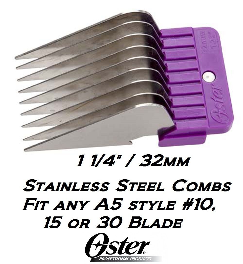 OSTER STAINLESS STEEL Blade GUIDE 1 1/4-32mm COMB*Fit A5,A6 Many Wahl Clipper