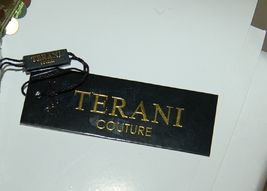 Terani Couture Designer Dress 32841 Gold Black Animal Print 1 Shoulder  Size 4 image 7