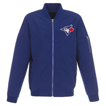 MLB Toronto Blue Jays Lightweight Nylon Bomber Jacket Blue Embroidered Logo  - $119.99