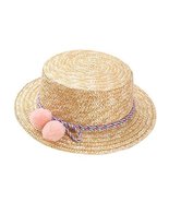 Gentle Meow Baby Girl Hat Summer Beach Sun Hat Straw Hat 3-8 Year Old, Pink - $19.80