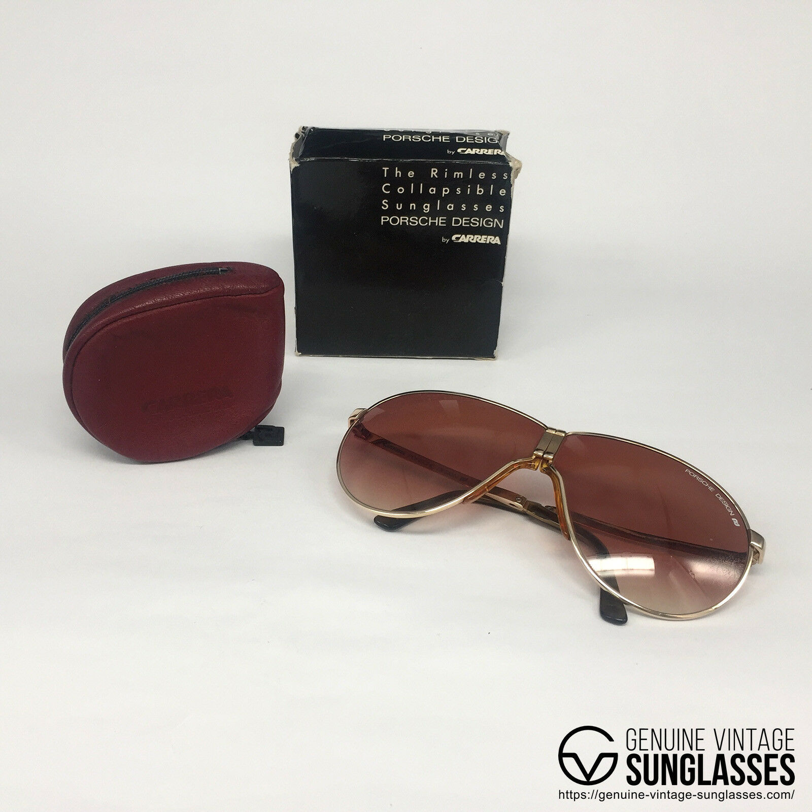 NOS " Scarface " Porsche Design by Carrera 5622 Gold Vintage Sunglasses
