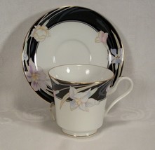 Mikasa Charisma Black Footed Cup and Saucer L9050 - $9.75