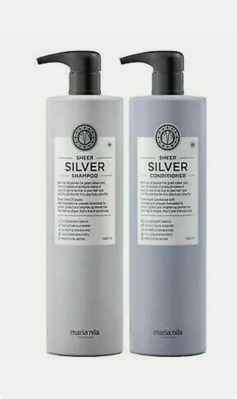 Maria Nila Sheer Silver Shampoo and 33.8 oz Shampoo