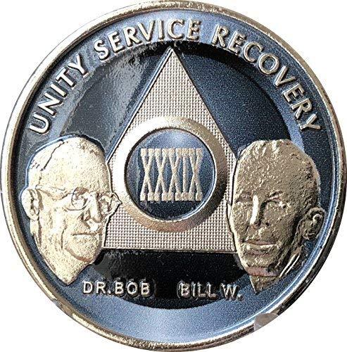 8 Year AA Founders Purple Tri-Plate Medallion Bill /& Bob Sobriety Chip Eight