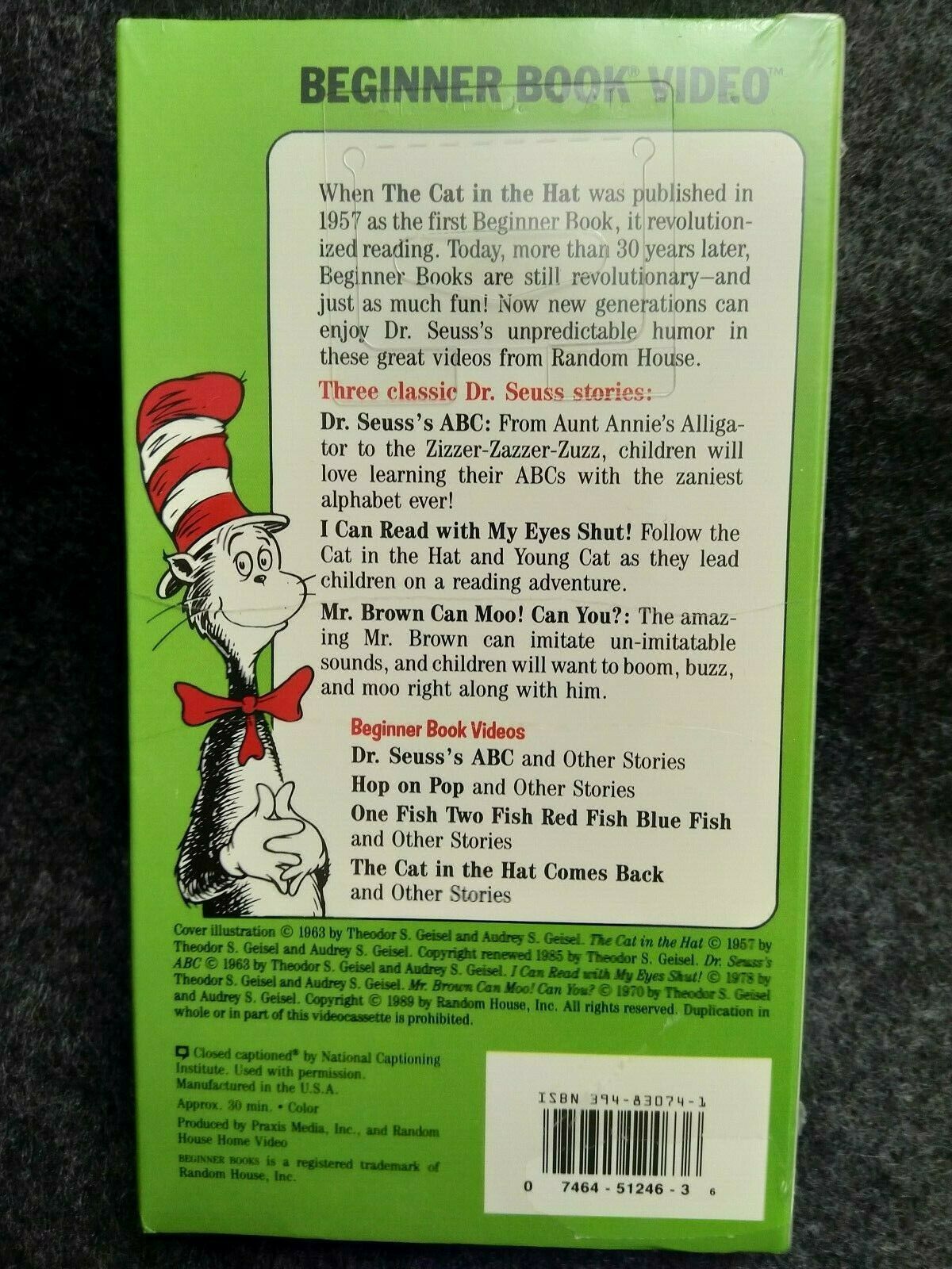 VHS Dr Seuss - Dr Seuss's ABC Read Eyes Shut Mr Brown Can Moo Can You ...