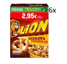 6x Nestle Lion Cereali Wholegrain cereals with Chocolate and Caramel 400g - $33.17