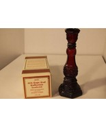 Avon Ruby Red 1876 Cape Cod Candlestick w/ Bird of Paradise Cologne Orig... - $23.05