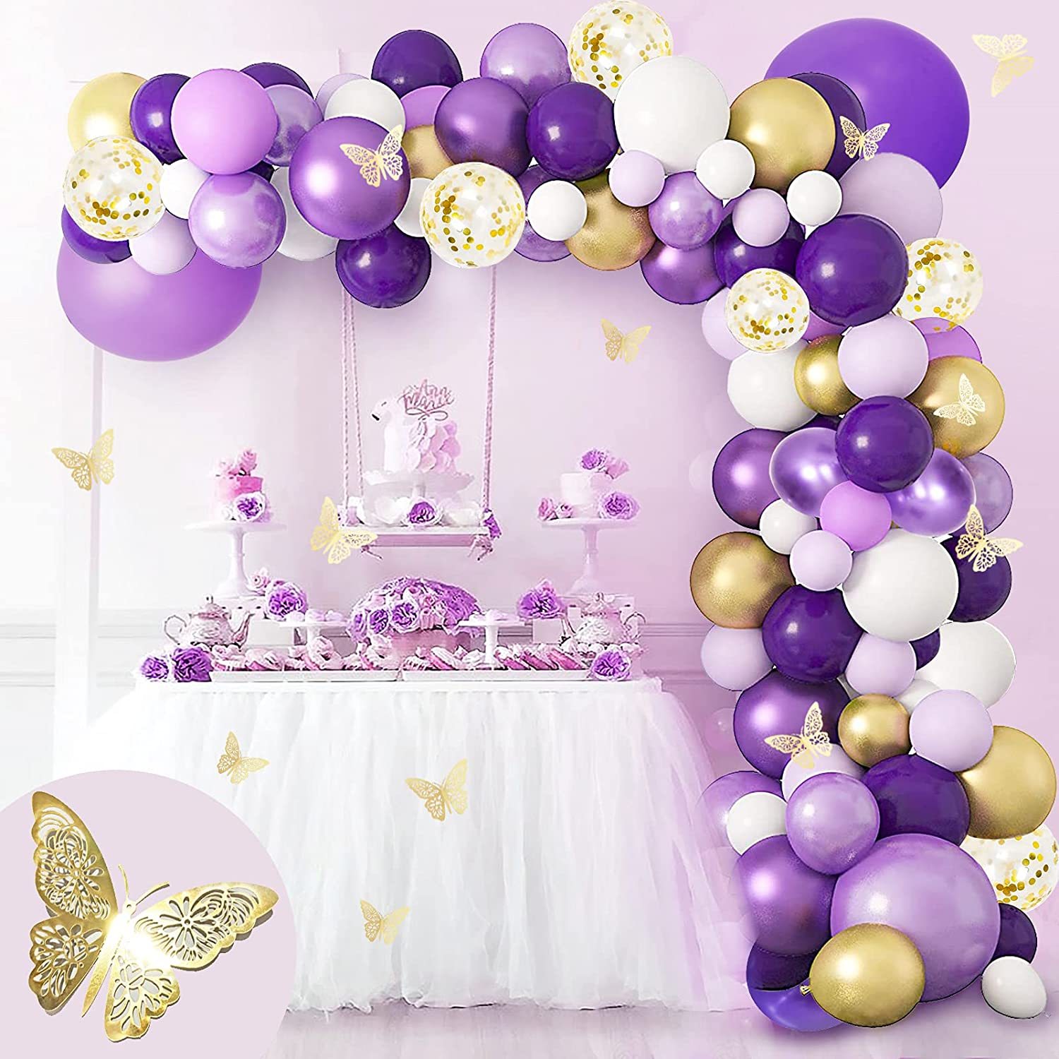 116Pcs Purple Birthday Decorations Erfly Party Decorations Purple S Ga