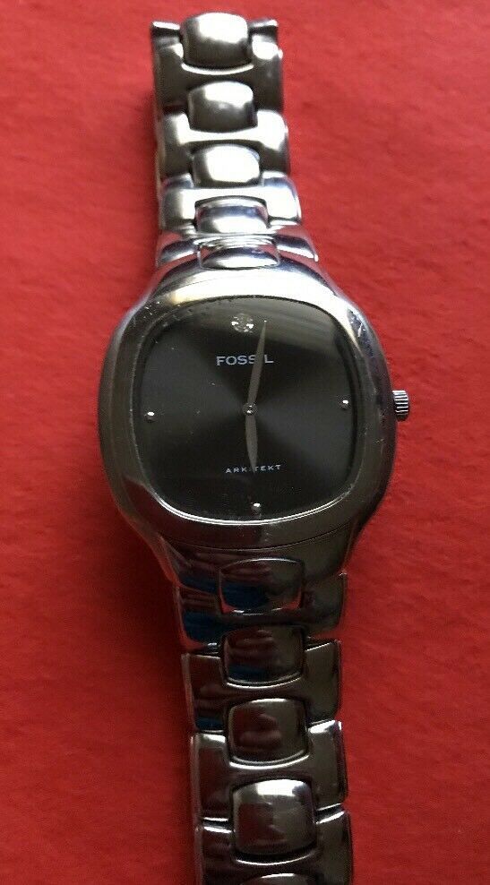 Men's Fossil Arkitekt Diamond Watch Black Face FS-2999 - Wristwatches