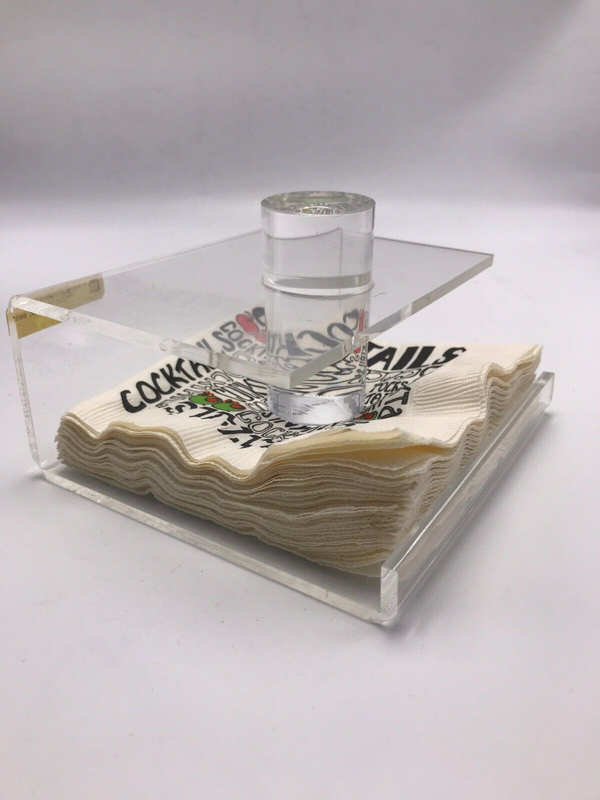 Acrylic Cocktail Napkin Holder Clear Two's Company Square Paper