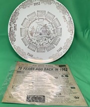 vintage 1952 ivory/gold 10.25&quot; calendar plate USA windmill sailboat With... - $25.50