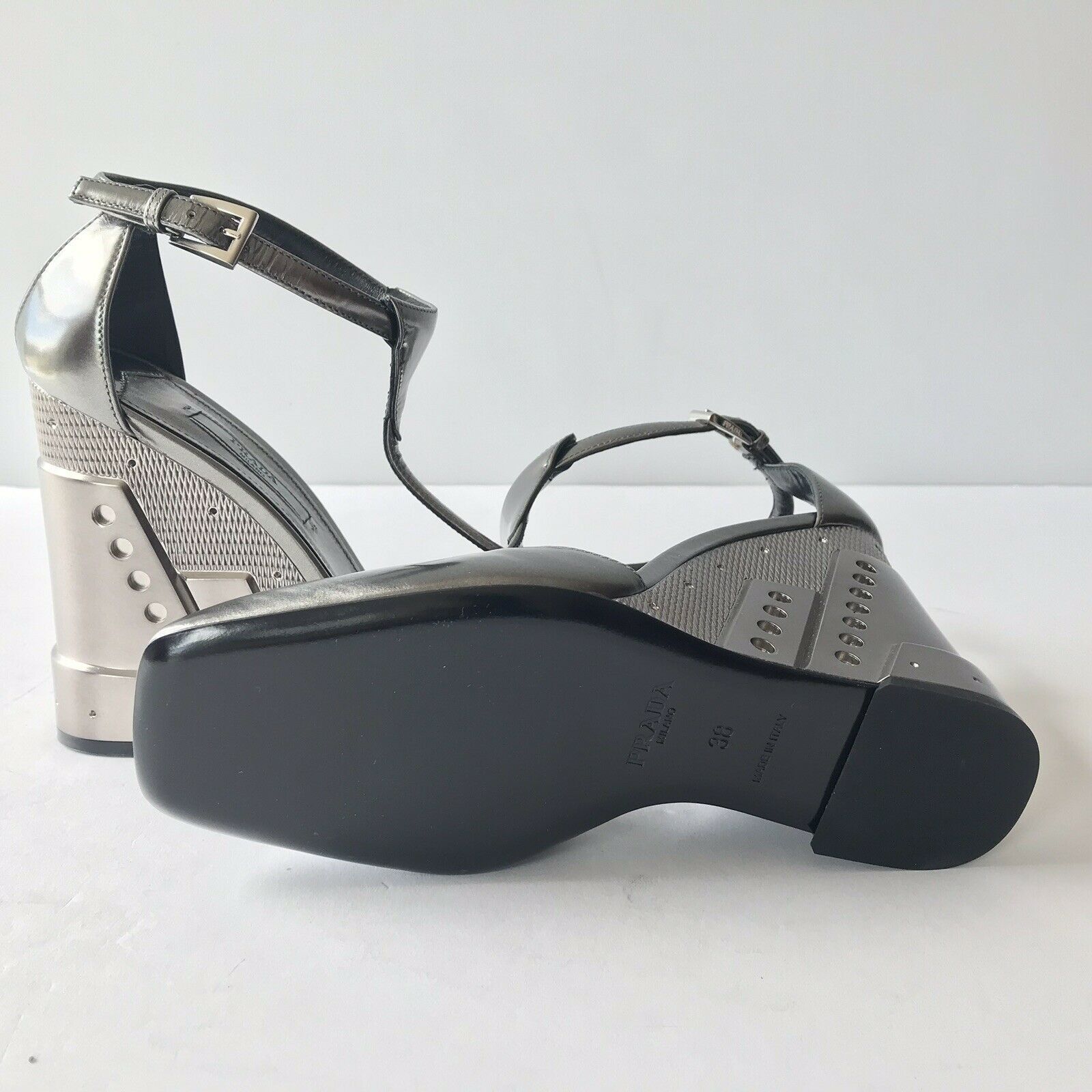 square toe heels prada