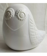 Wise Owl Figurine Ceramic Piggy Coin Bank 5.5&quot; White Happy Chic - $26.95