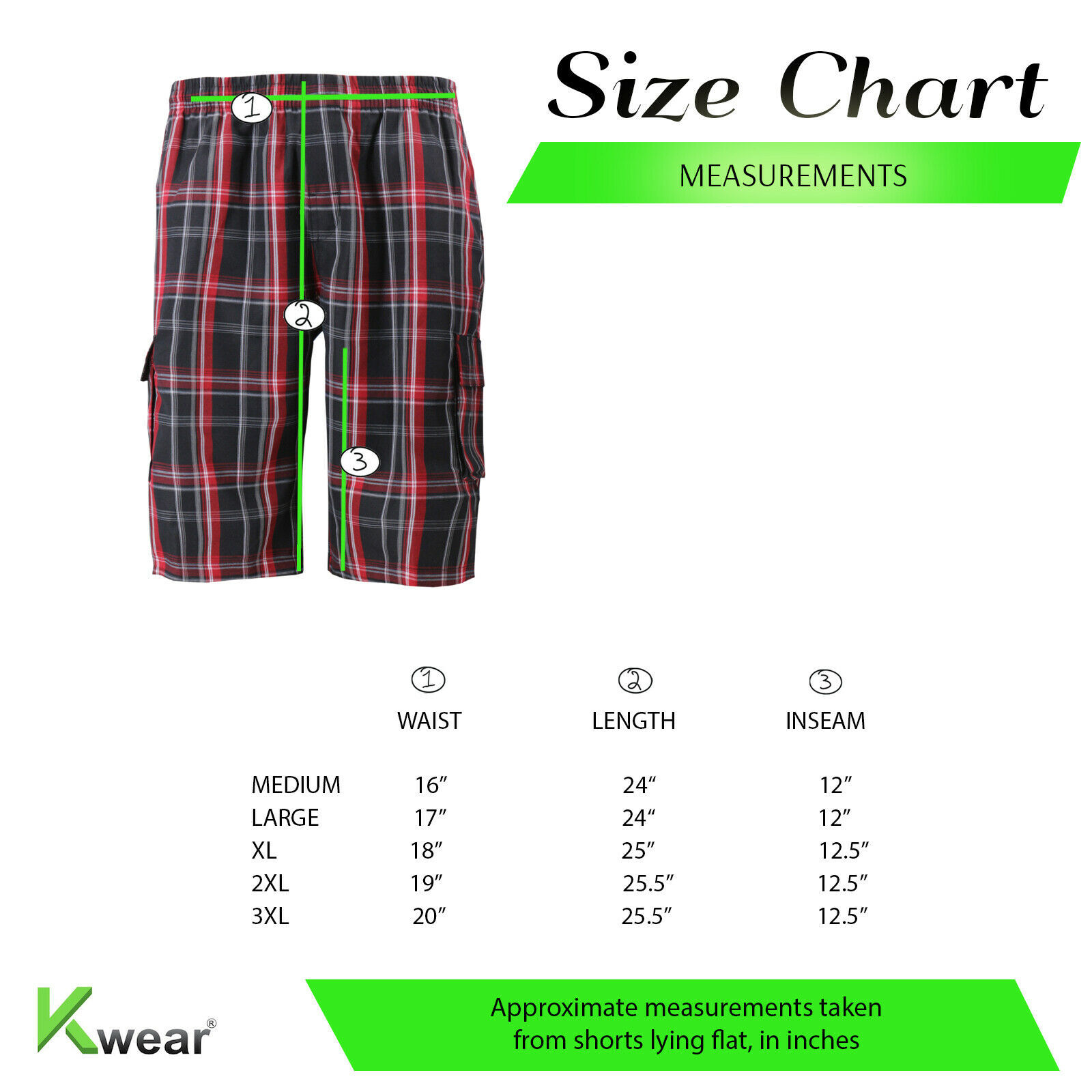 checkered cargo shorts