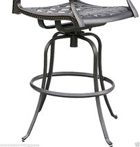 Patio bar stool outdoor living cast aluminum furniture set of 2 swivels Bronze image 3
