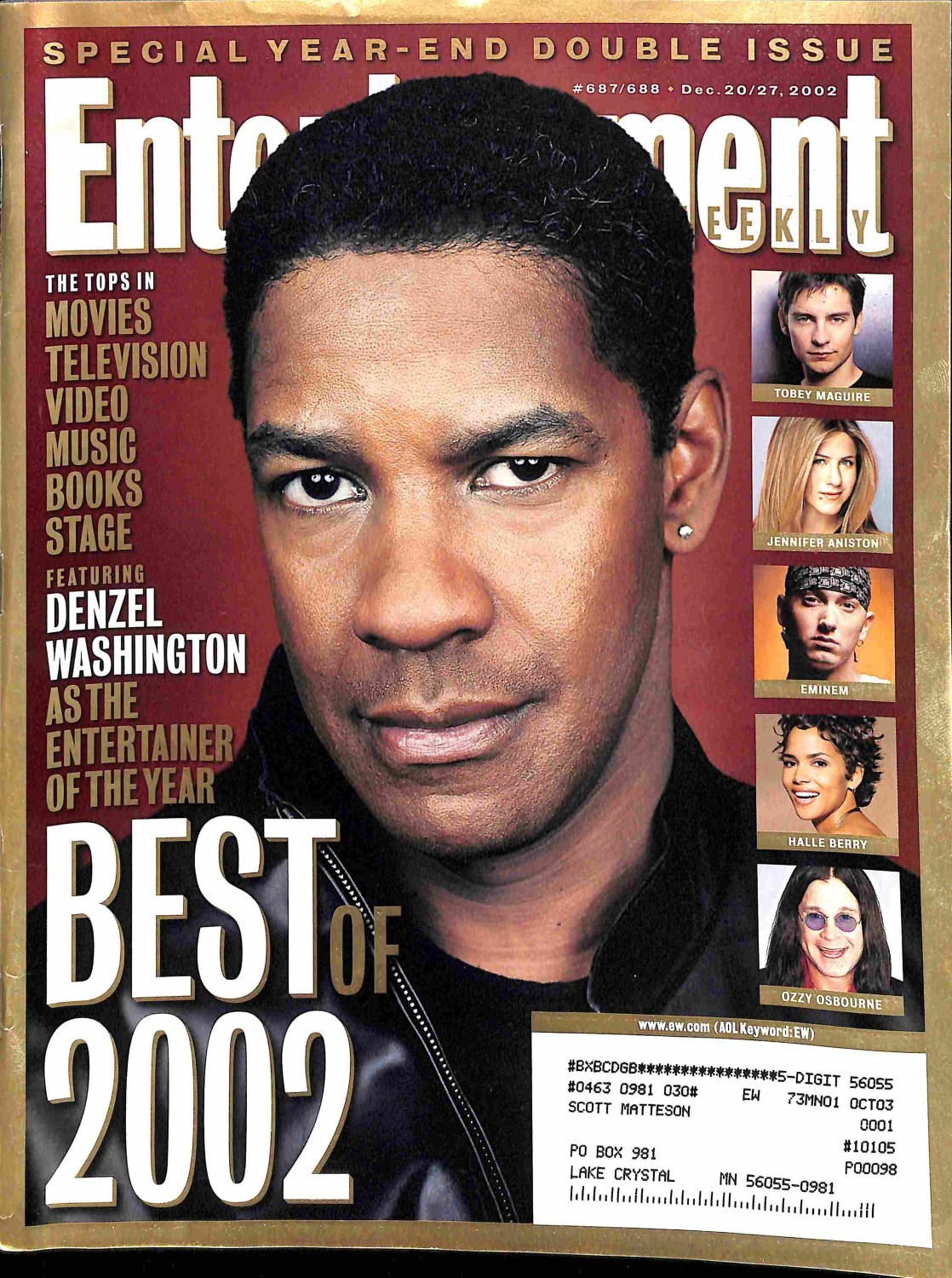 Entertainment Weekly, December 20 2002 Magazine Back Issues