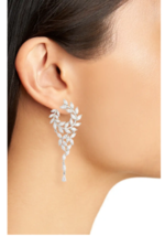 Nina Cubic Zirconia Hoop 2-1/2 Chandelier Earrings - $65.00