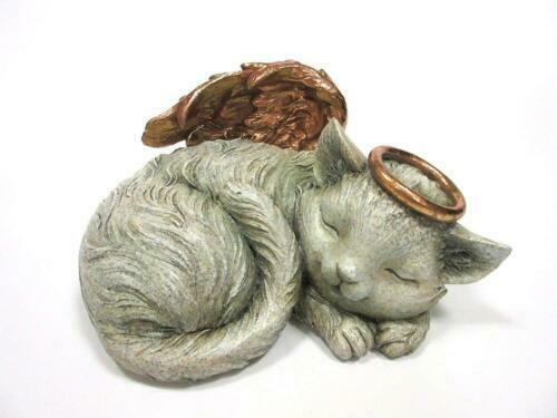 Heavenly Halo Angel Cat Urn For Ashes Statue 7.5Wide Pet Memorial Figurine
