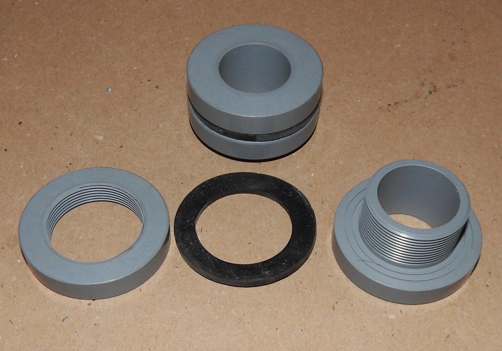 3/4" PVC Grey Bulkhead Fittings 2ea Rain Barrels Aquariums WaterTanks