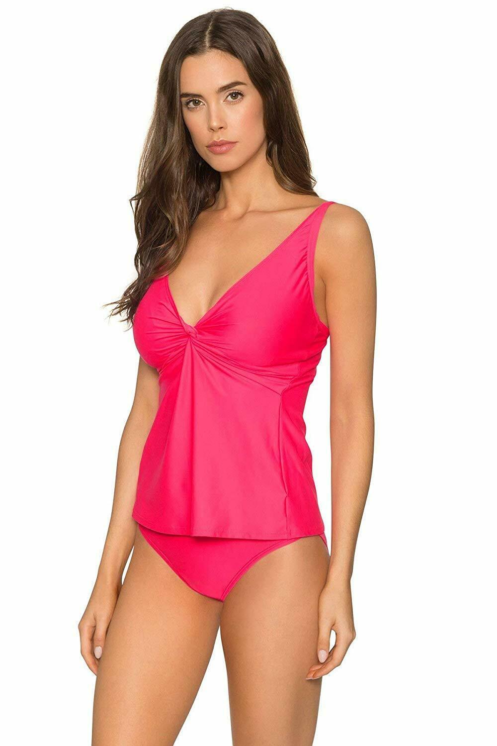 Sunsets Hot Pink Forever Underwire Tankini Swim Top Us 40e 38f 36g