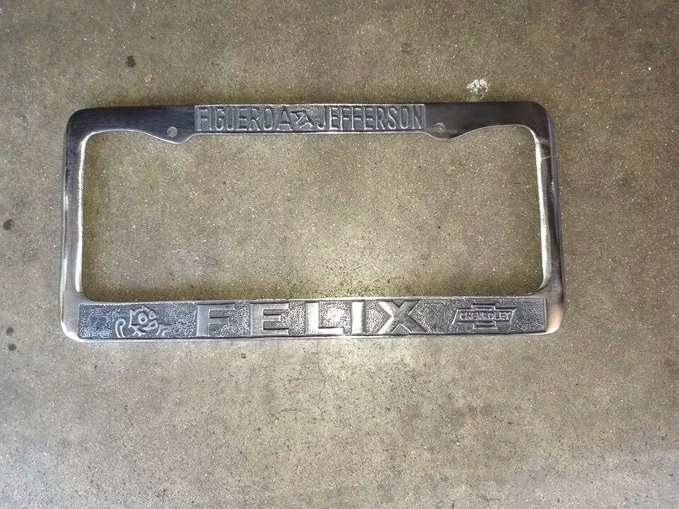 FELIX CHEVROLET LICENSE PLATE FRAME SINGLE VINTAGE STYLE License