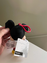Disney Parks Mickey Mouse Big Head Plush Purse Hanger Keychain Key Chain NEW image 5