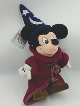 Vintage Disneyland Disney World MICKEY MOUSE Fantasia Sorcerer Wizard Plush 12” - $14.77