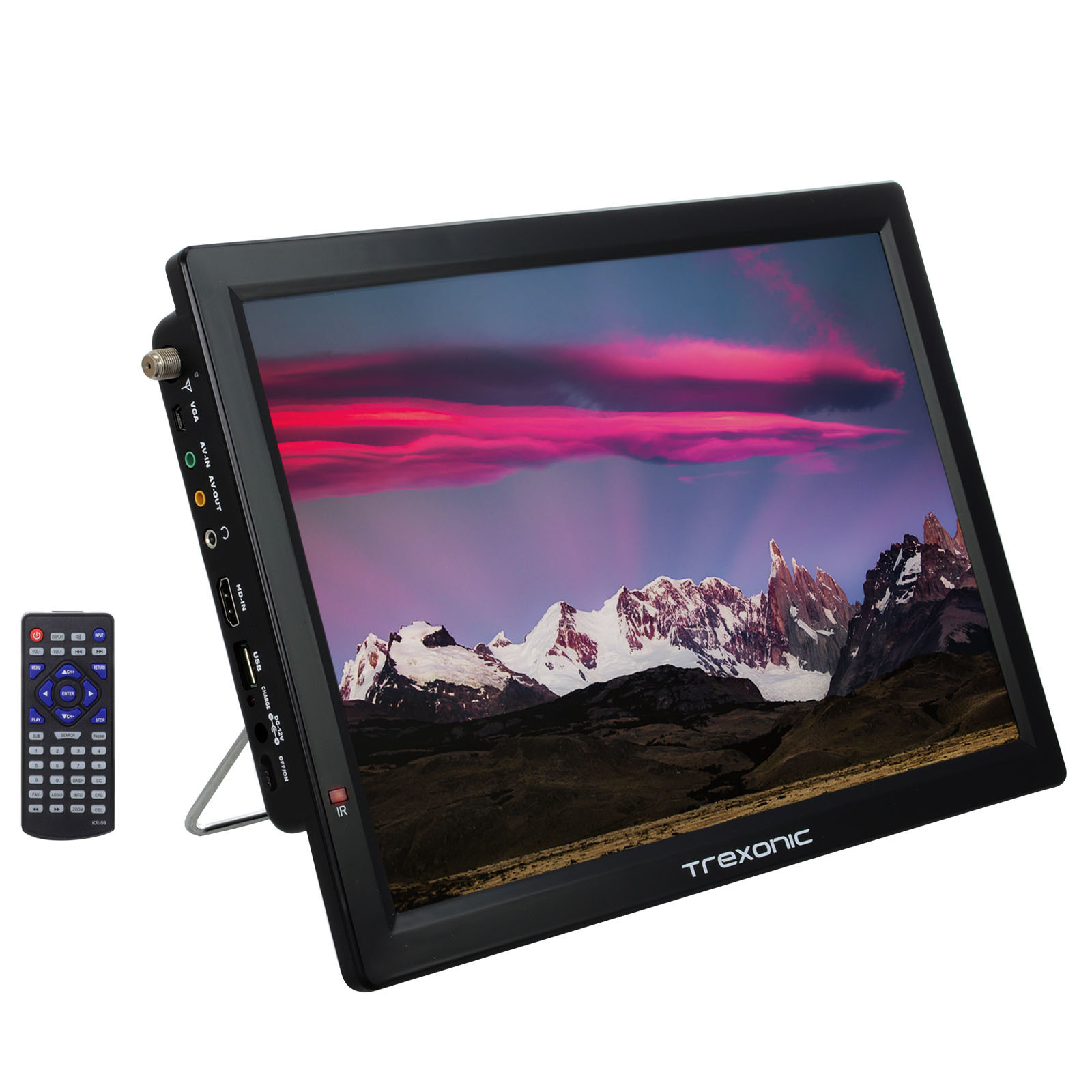 Trexonic Portable Rechargeable 14 Inch LED TV with HDMI, SD/MMC, USB
