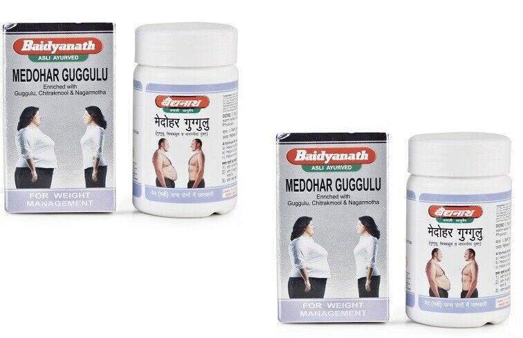 2 Bottles X Baidyanath Medohar Guggulu 120 Tablets | Helps Weight Management