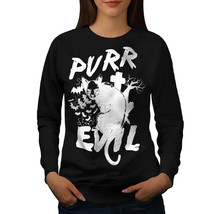 Evil Cat Pure Scary Cat Jumper Scary Kitten Women Sweatshirt - $18.99