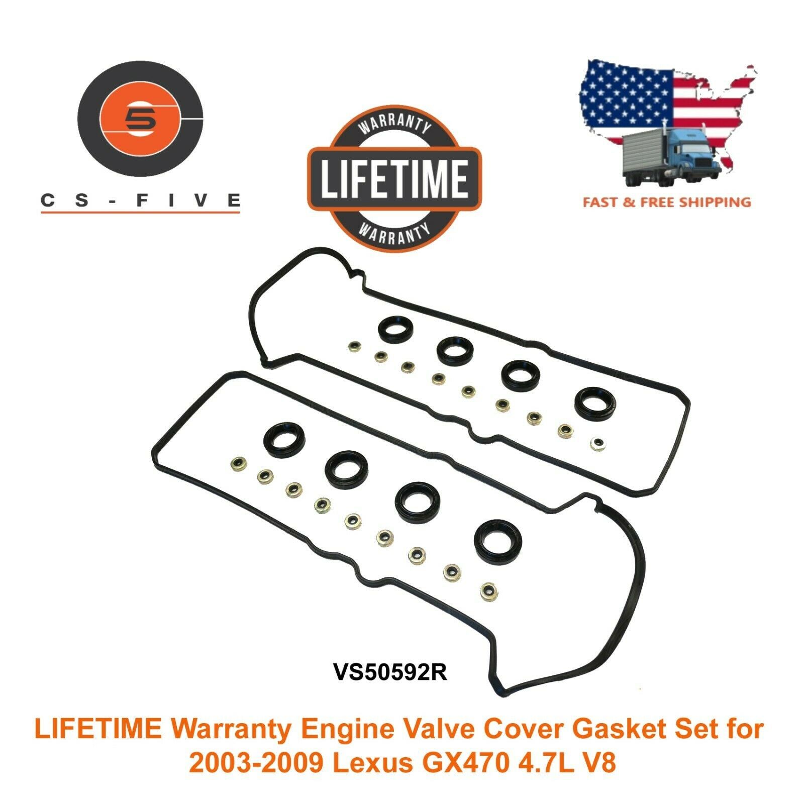 LIFETIME Warranty Engine Valve Cover Gasket Set for 0309 Lexus GX470 4
