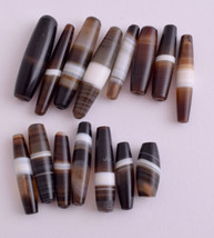 15 Antique banded Agate Beads wholesale-Idar-Oberstein beads-Trade beads... - $373.65