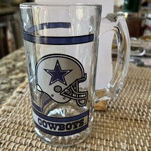 Dallas Cowboys NFL Vintage Glass Beer Mug Stein Collectible - $9.89