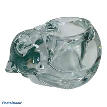 Indiana Glass Sleeping Cat Votive Candle Holder Crystal Clear Paperweigh... - $29.99