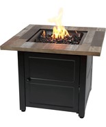 Endless Summer, The Cayden, 30&quot; Square Lp Gas Fire Table With Faux Wood ... - $371.99