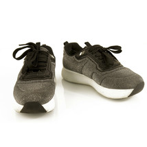 Prada Sport Silver Fabric Platform Sneakers Trainers 37 Black trimming 4... - $236.61