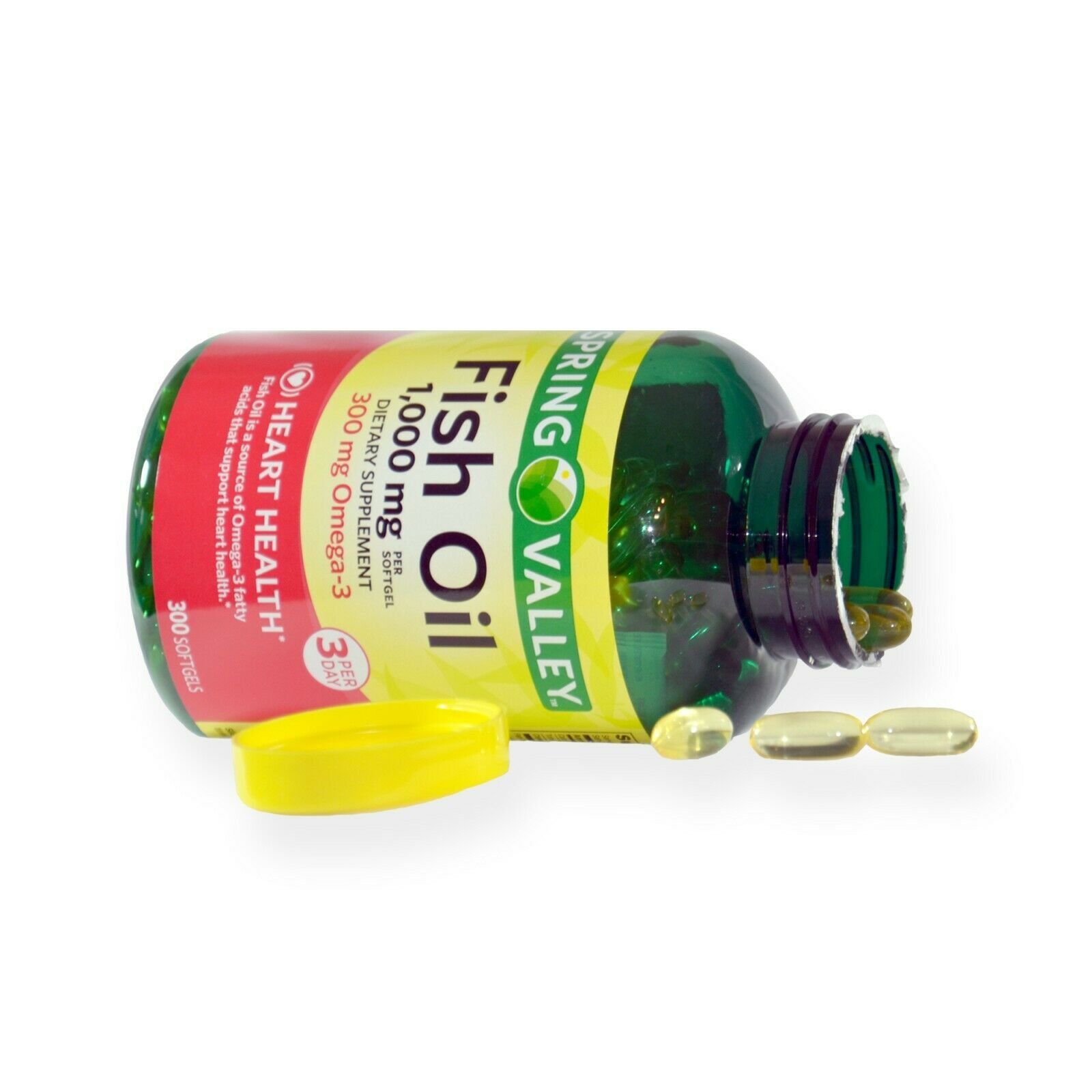 Spring Valley Omega3 Fish Oil Soft Gels, 1000 mg, 300 Count.. Dietary Supplements