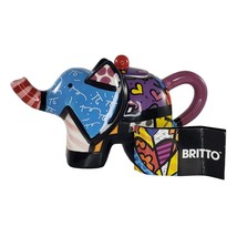 Romero Britto Mini Teapot Elephant Pitcher Creamer Porcelain - $42.06