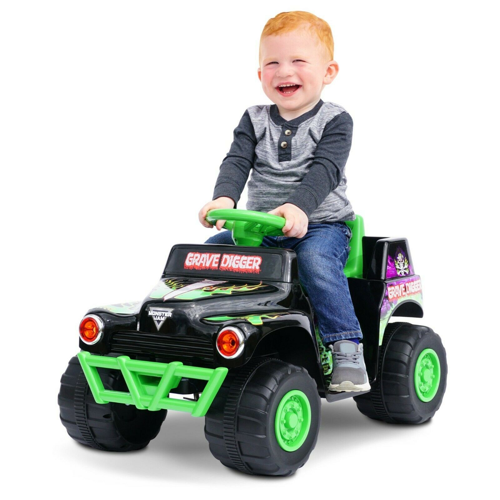 Monster Jam Grave Digger Battery-Powered Ride-On Vehicle, Ages 18M ...