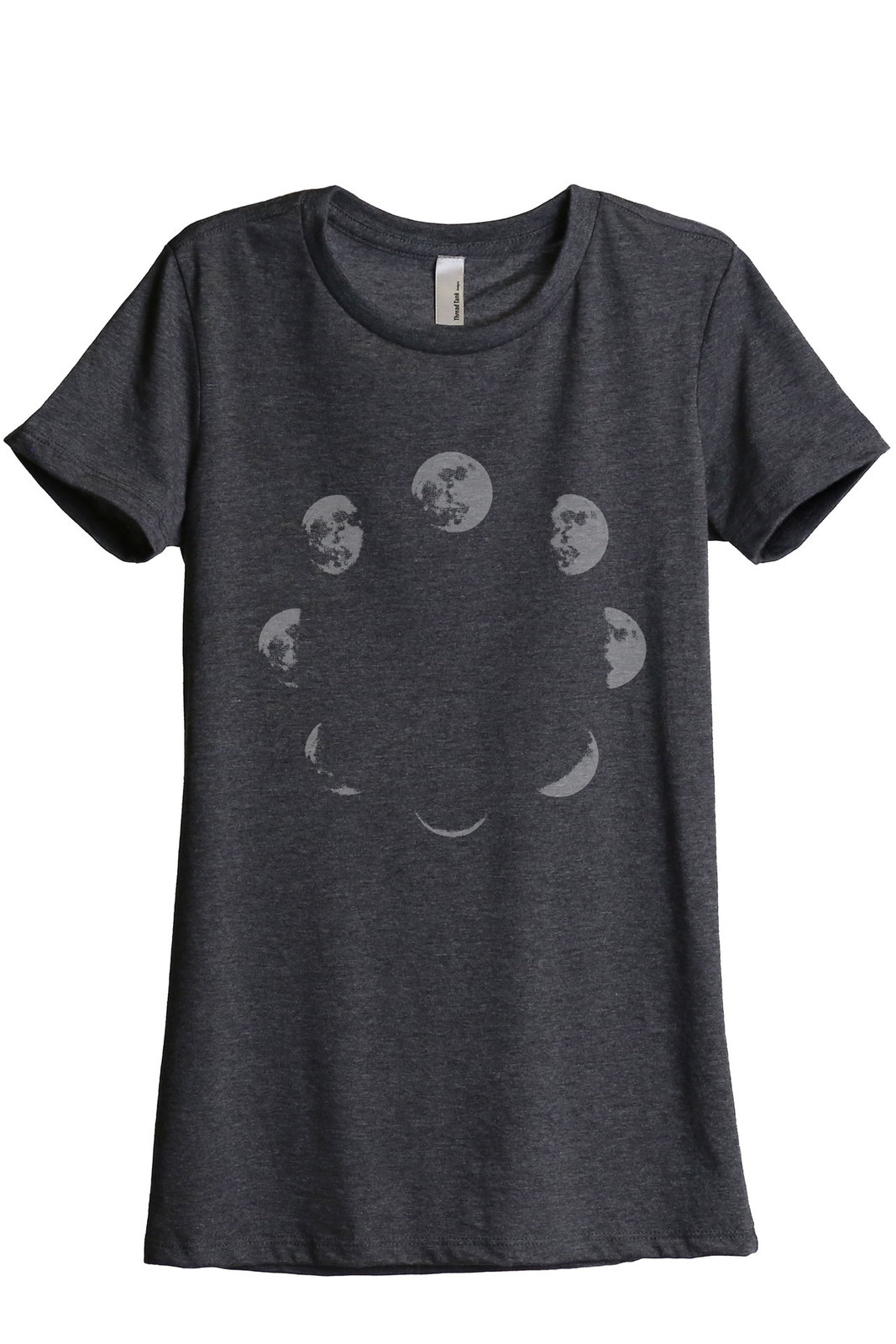 Image of Moon Phases Women's Relaxed T-Shirt Tee Charcoal Grey