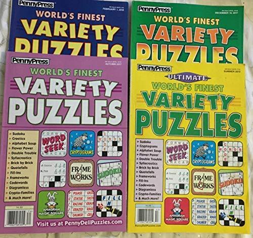 Lot of 4 Penny Press World's Finest Variety Puzzles Puzzle Books 2015 ...