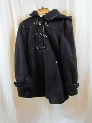 Apt. 9 Woman Jacket Coat M Wool Toggle Overcoat Short Trench Winter Blk ...
