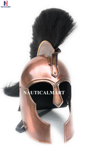 Troy Helmet Copper Finish with Black Horse Hair Plume Halloween Costume