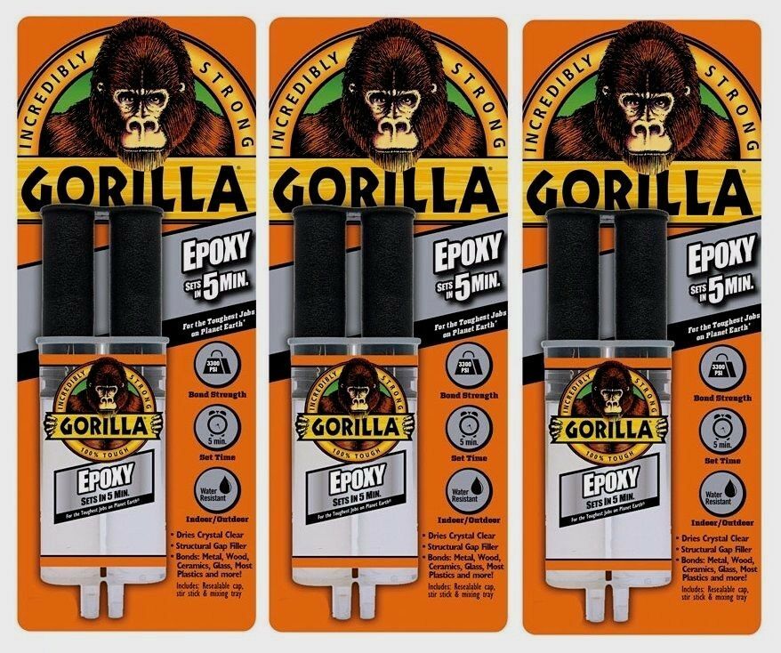 3 ~ Gorilla Glue Epoxy Adhesive .85oz High Strength Dries Clear MultiUse 4200102