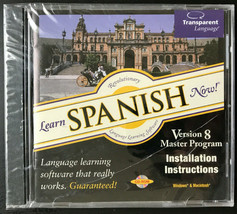 Learn Spanish Now! Transparent Language CD-ROM Version 8 Windows &amp; Macin... - $7.84