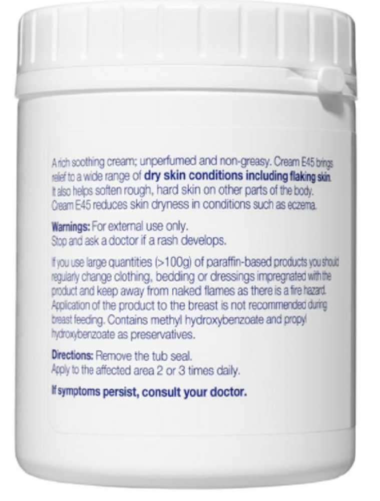 E45 Moisturising Cream for Dry Skin and Eczema 500g Body Lotions